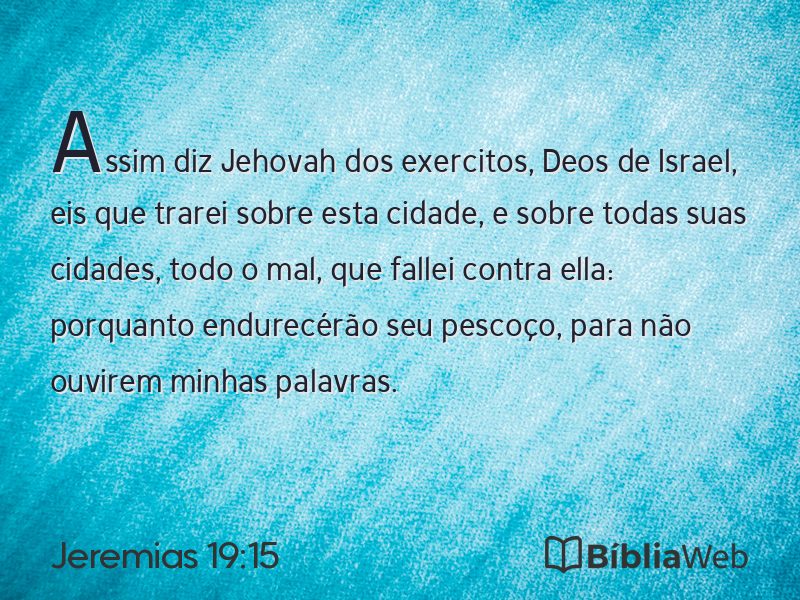 Jeremias 19:15 em imagem para compartilhar