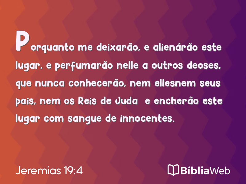 Jeremias 19:4 em imagem para compartilhar