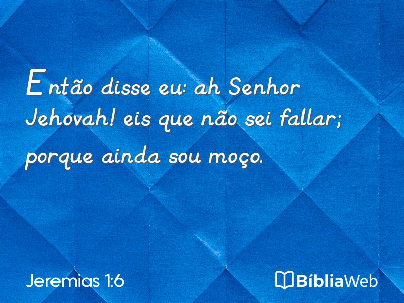 Jeremias 1:6 em imagem para compartilhar