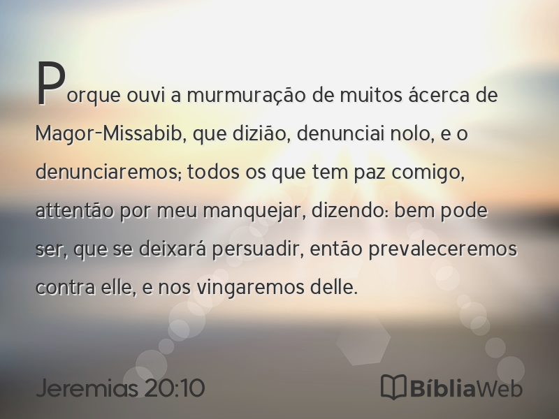 Jeremias 20:10 em imagem para compartilhar