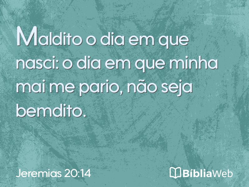 Jeremias 20:14 em imagem para compartilhar