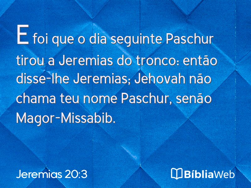 Jeremias 20:3 em imagem para compartilhar