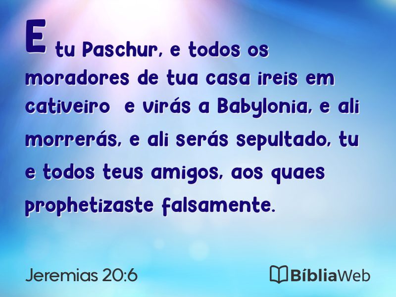 Jeremias 20:6 em imagem para compartilhar