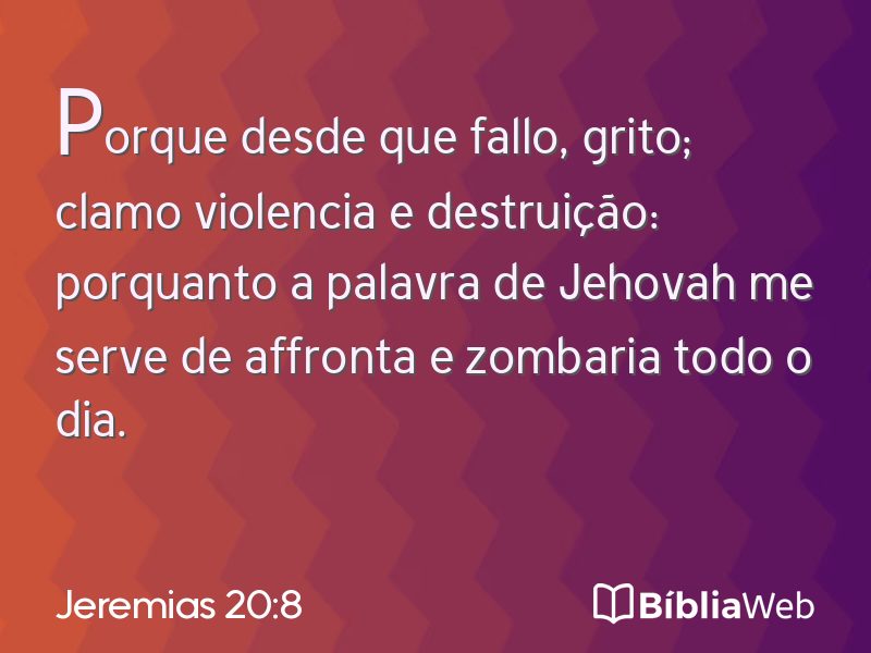 Jeremias 20:8 em imagem para compartilhar