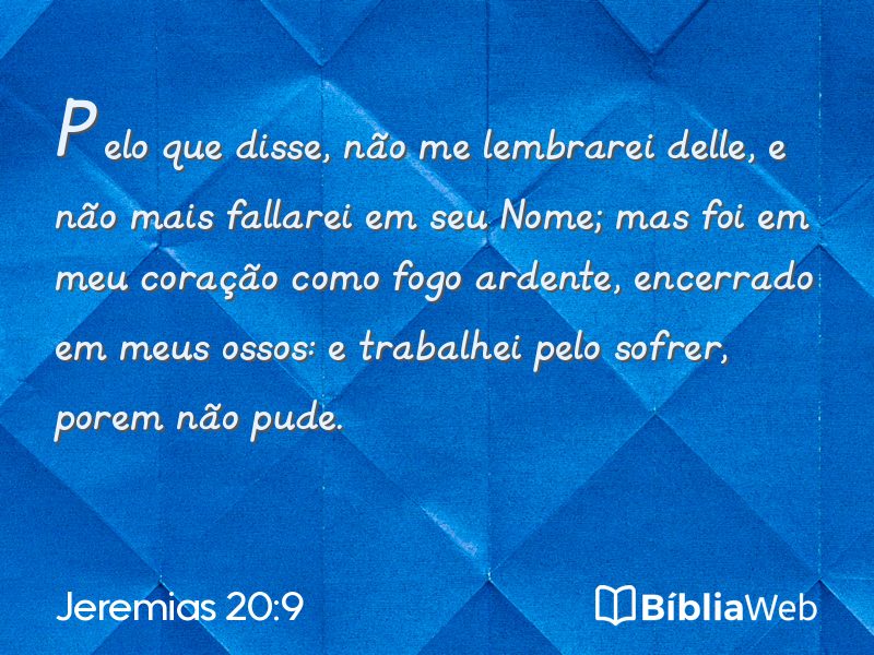 Jeremias 20:9 em imagem para compartilhar