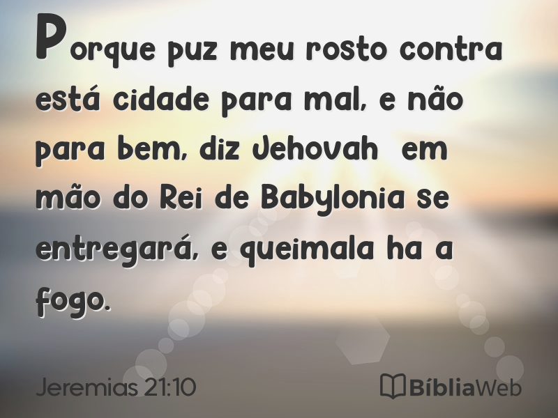 Jeremias 21:10 em imagem para compartilhar