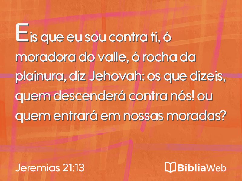 Jeremias 21:13 em imagem para compartilhar
