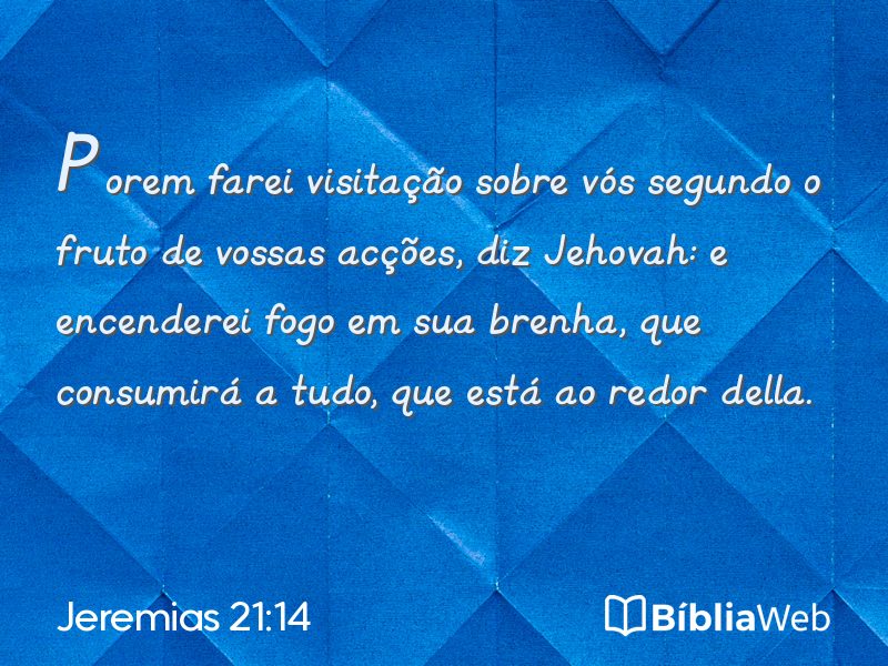 Jeremias 21:14 em imagem para compartilhar