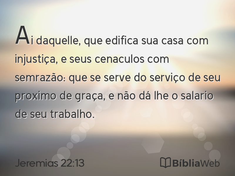Jeremias 22:13 em imagem para compartilhar