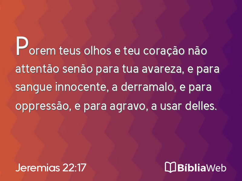 Jeremias 22:17 em imagem para compartilhar