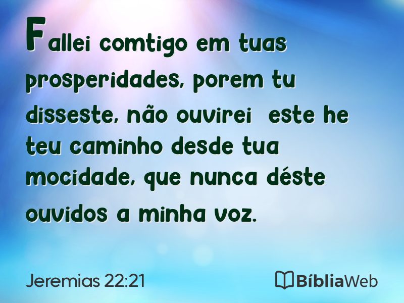 Jeremias 22:21 em imagem para compartilhar