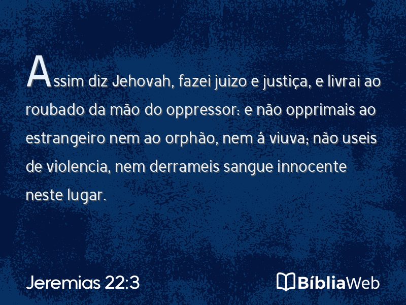 Jeremias 22:3 em imagem para compartilhar