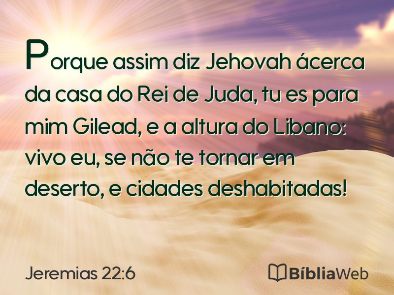 Jeremias 22:6 em imagem para compartilhar