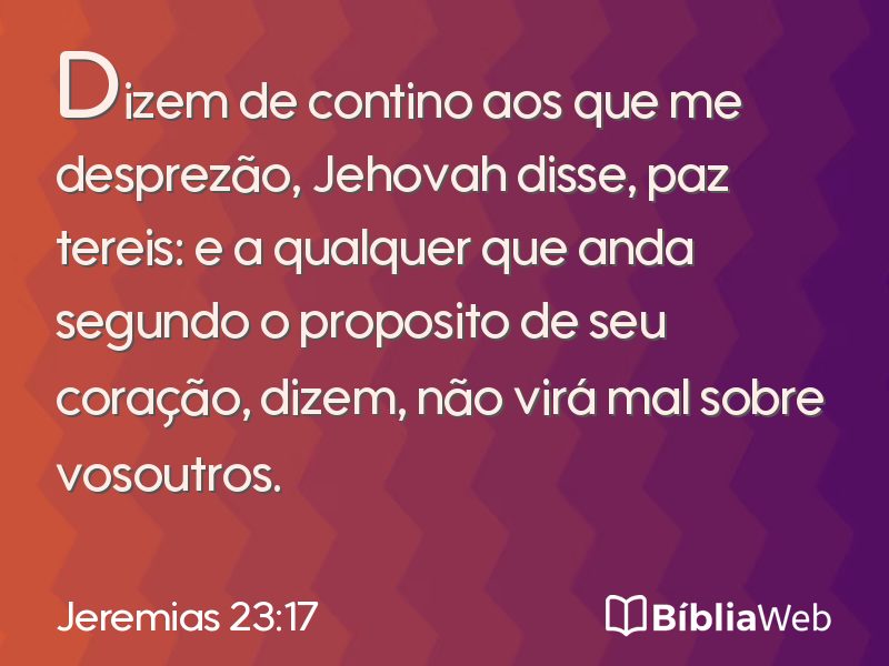 Jeremias 23:17 em imagem para compartilhar