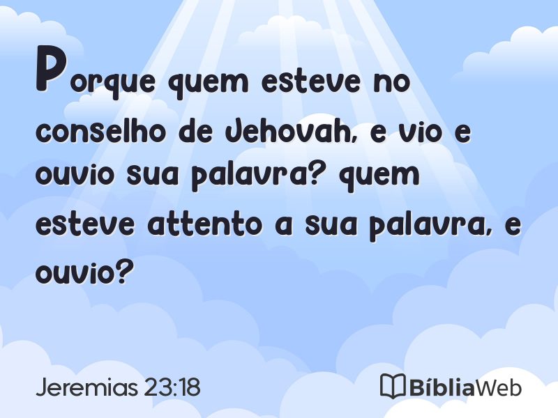 Jeremias 23:18 em imagem para compartilhar