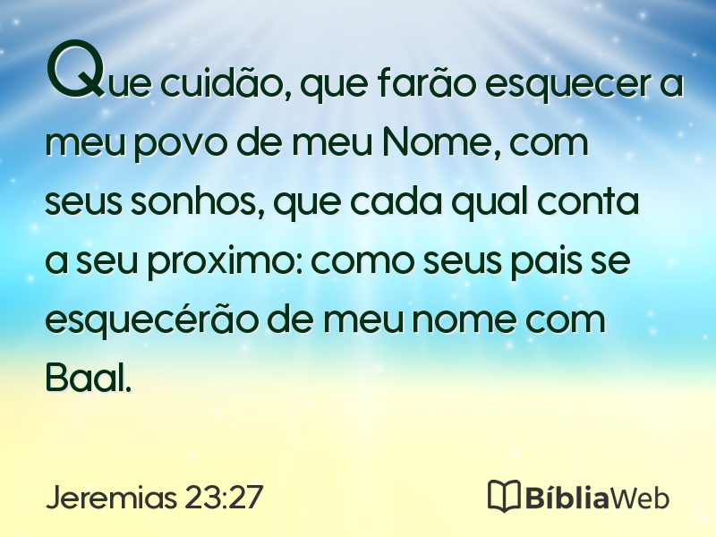 Jeremias 23:27 em imagem para compartilhar