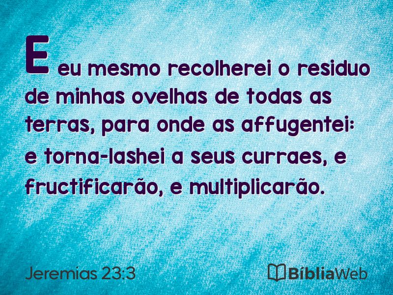 Jeremias 23:3 em imagem para compartilhar