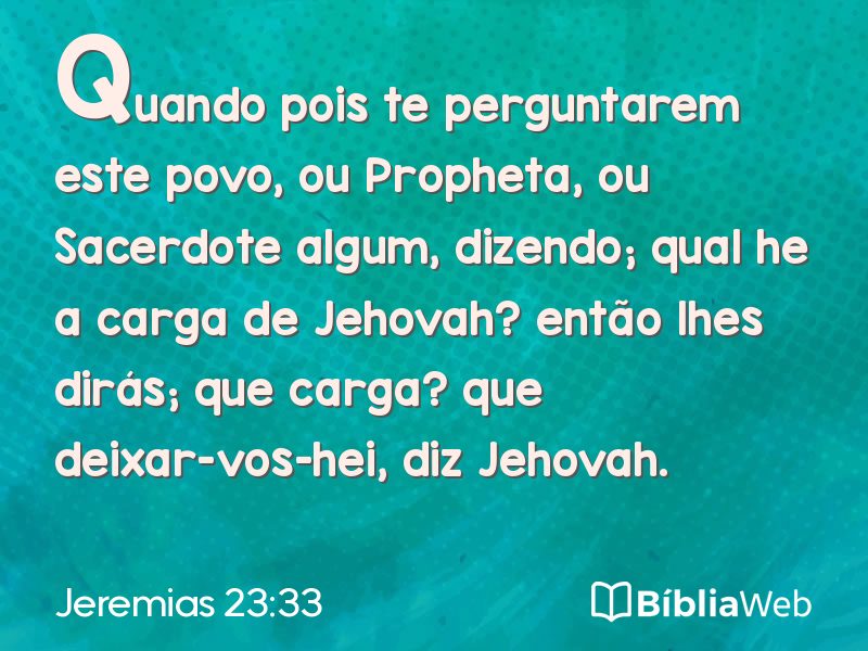 Jeremias 23:33 em imagem para compartilhar