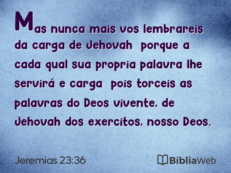Jeremias 23:36 em imagem para compartilhar