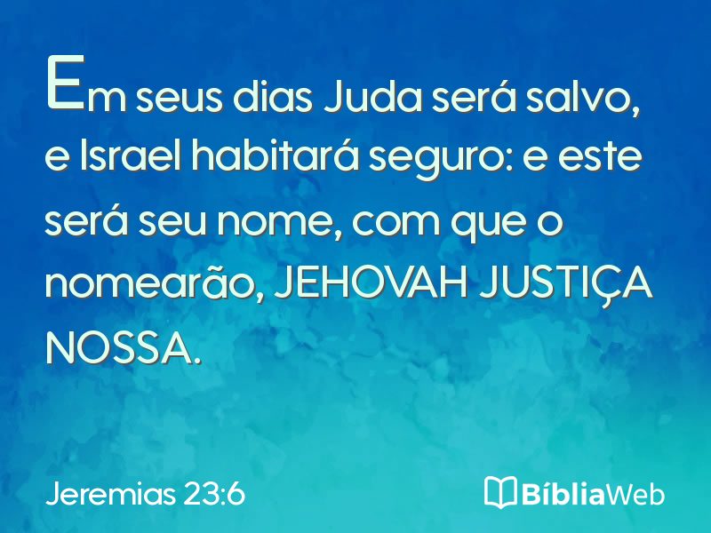 Jeremias 23:6 em imagem para compartilhar