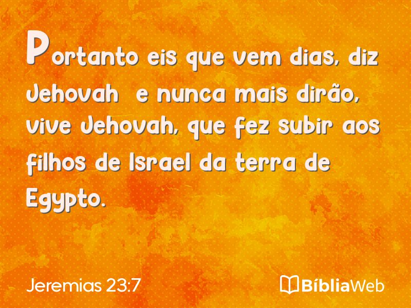 Jeremias 23:7 em imagem para compartilhar