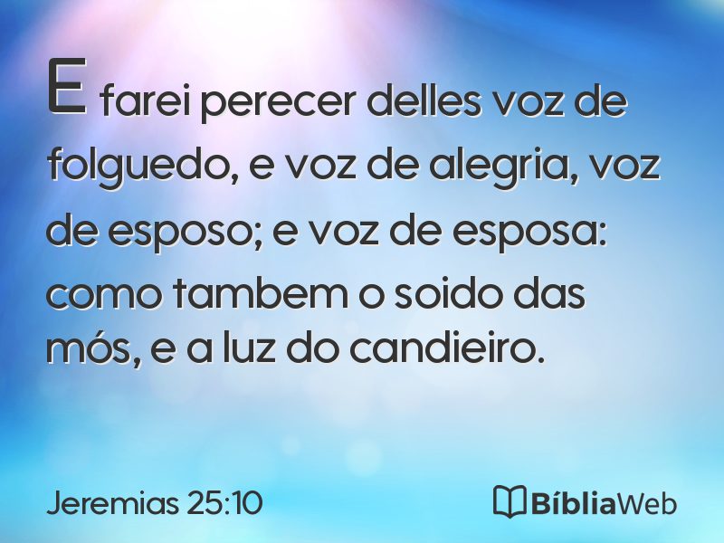 Jeremias 25:10 em imagem para compartilhar