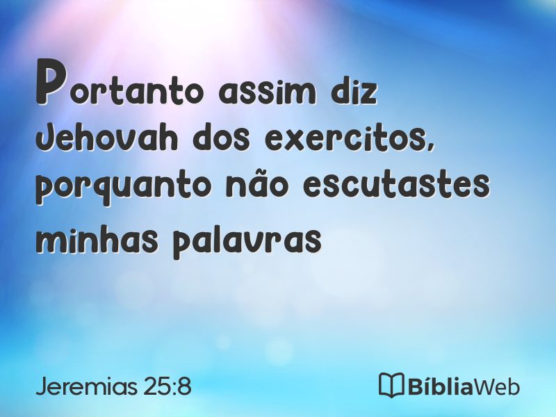 Jeremias 25:8 em imagem para compartilhar