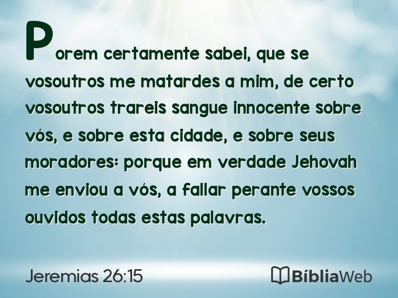 Jeremias 26:15 em imagem para compartilhar