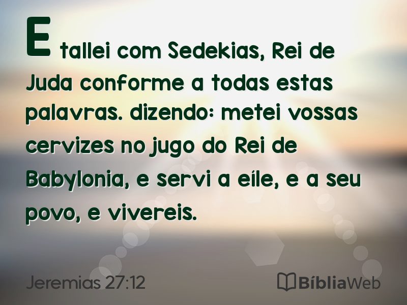 Jeremias 27:12 em imagem para compartilhar