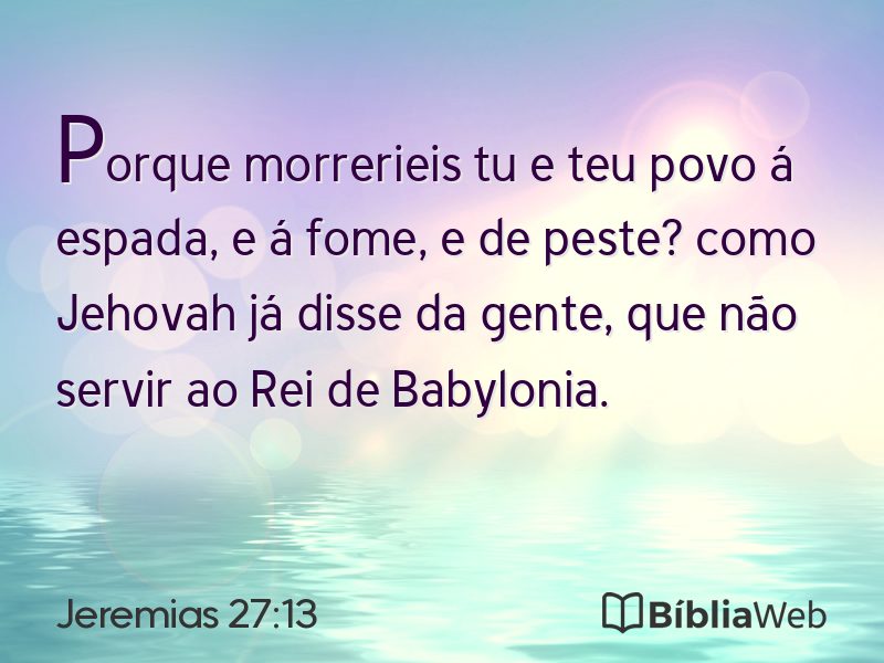 Jeremias 27:13 em imagem para compartilhar
