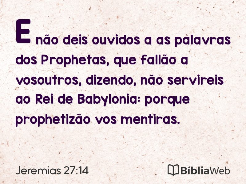 Jeremias 27:14 em imagem para compartilhar