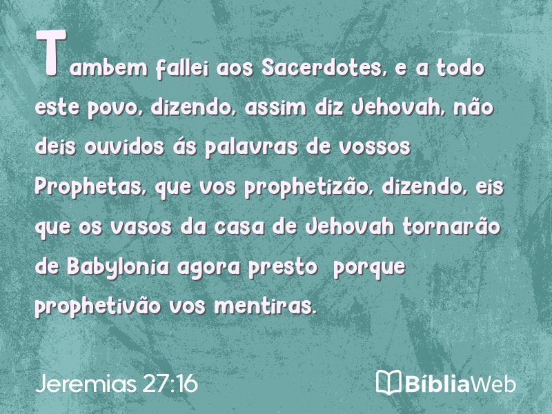 Jeremias 27:16 em imagem para compartilhar