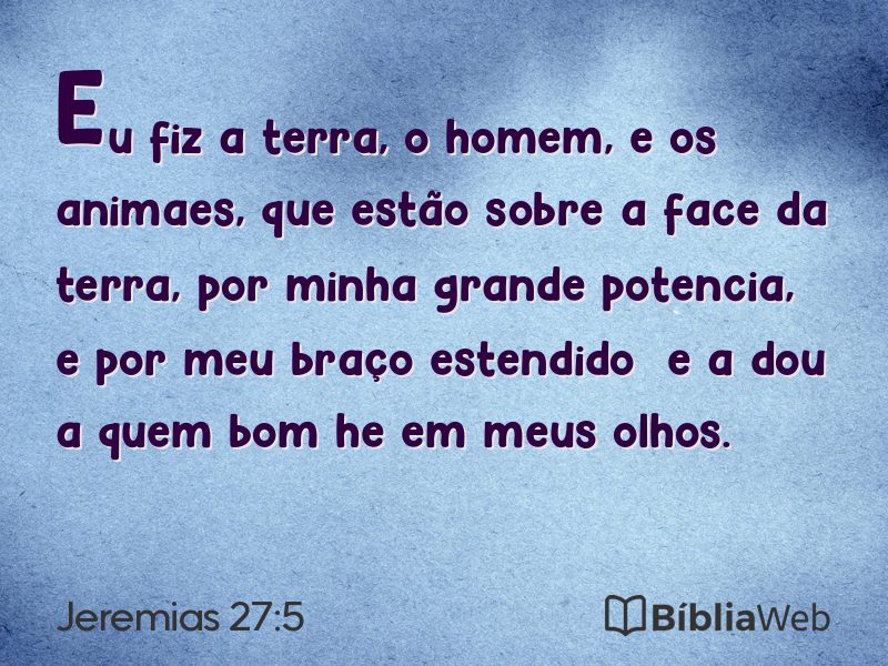 Jeremias 27:5 em imagem para compartilhar