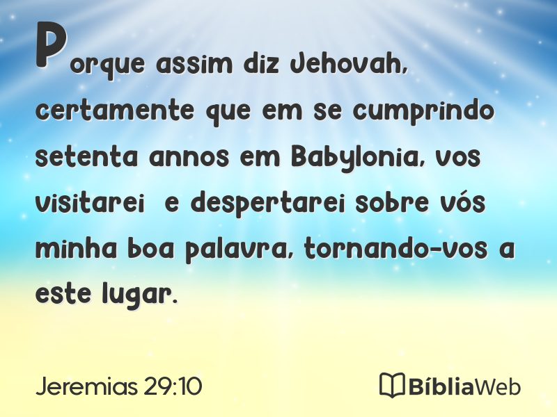 Jeremias 29:10 em imagem para compartilhar