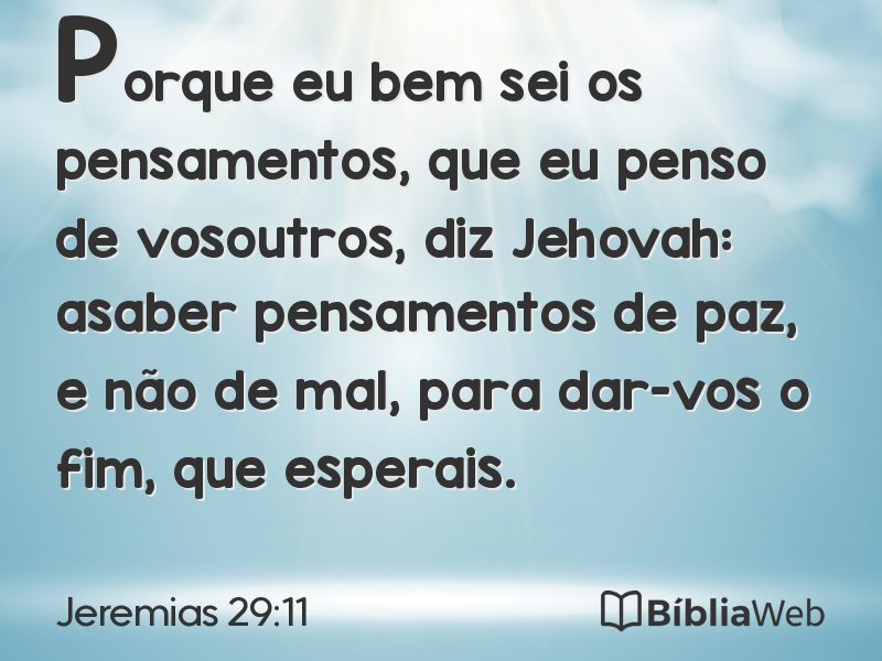 Jeremias 29:11 em imagem para compartilhar