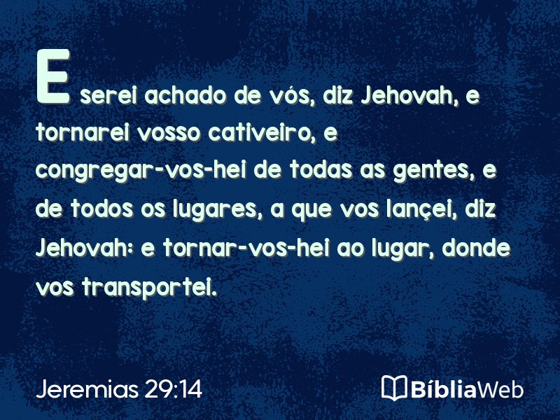 Jeremias 29:14 em imagem para compartilhar