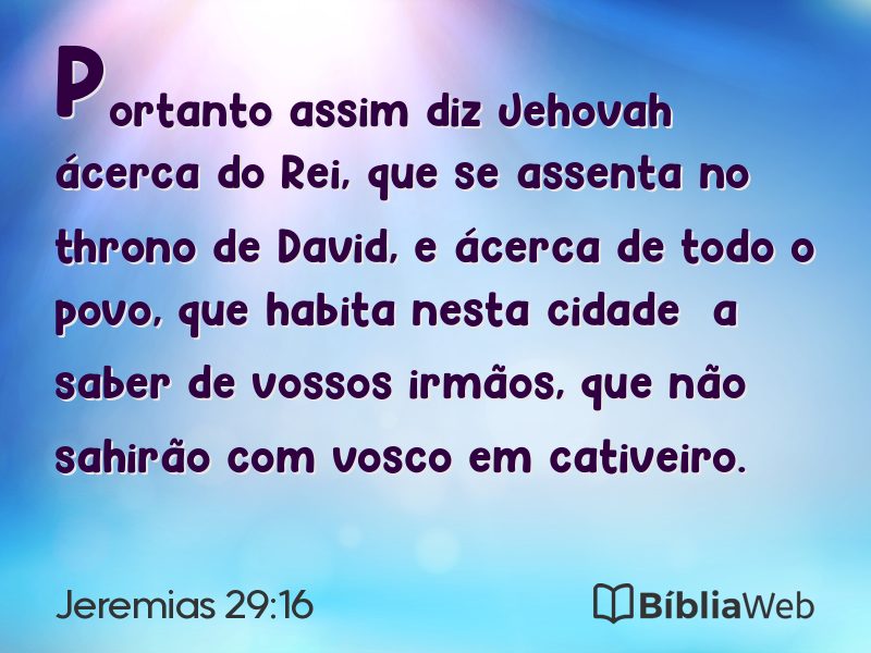 Jeremias 29:16 em imagem para compartilhar