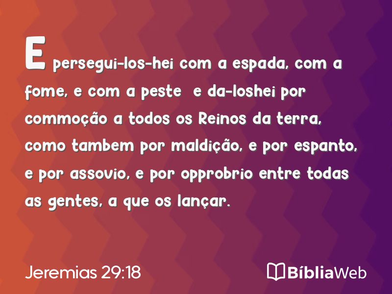 Jeremias 29:18 em imagem para compartilhar