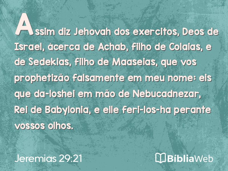 Jeremias 29:21 em imagem para compartilhar