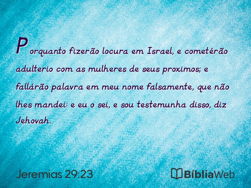 Jeremias 29:23 em imagem para compartilhar
