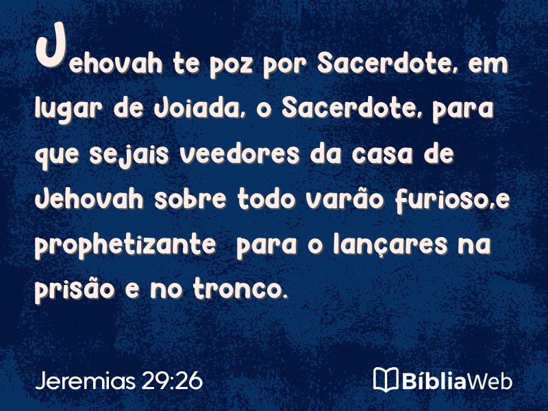 Jeremias 29:26 em imagem para compartilhar