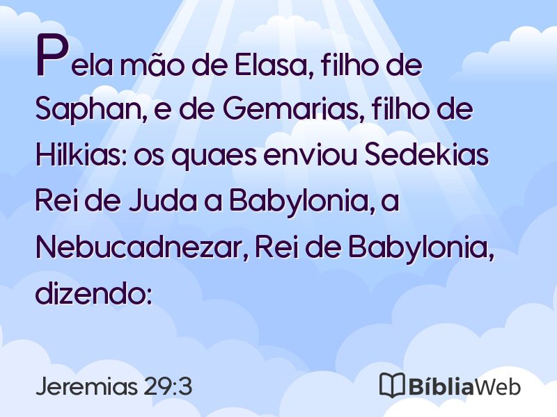 Jeremias 29:3 em imagem para compartilhar