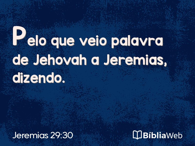 Jeremias 29:30 em imagem para compartilhar