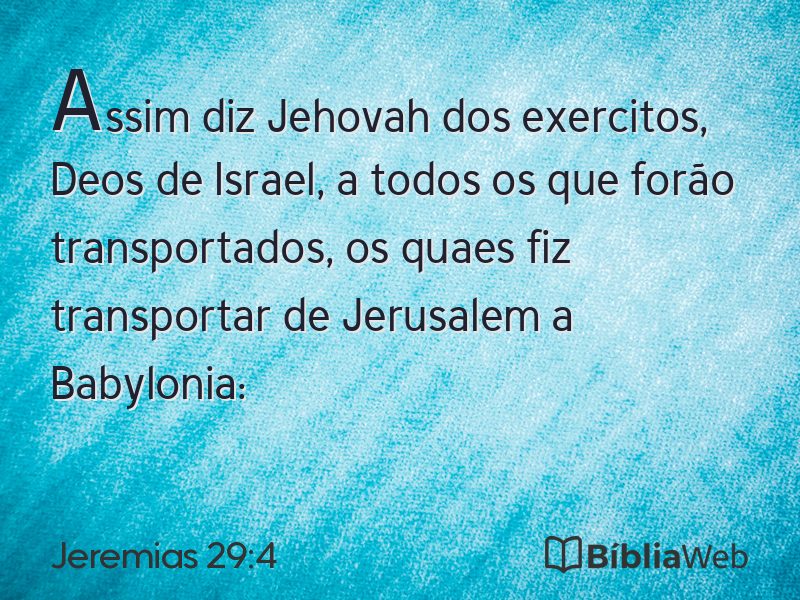Jeremias 29:4 em imagem para compartilhar