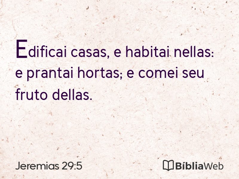Jeremias 29:5 em imagem para compartilhar