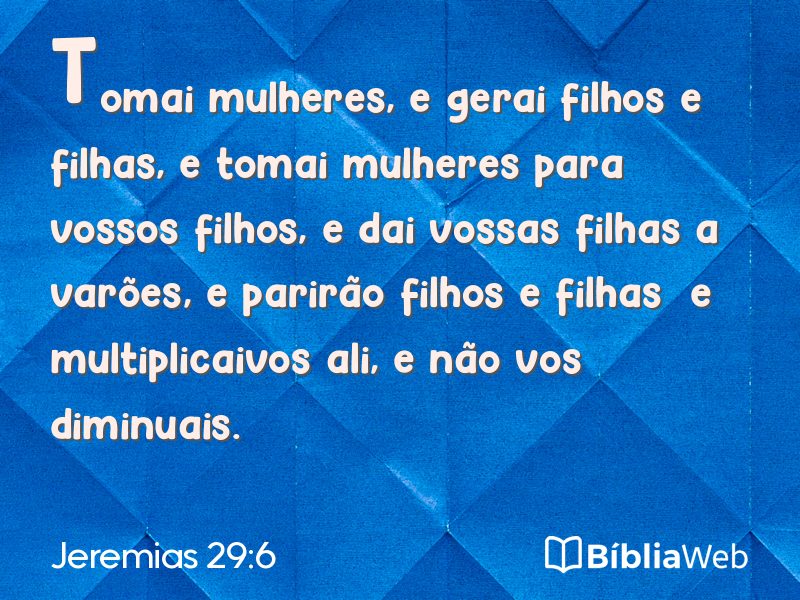 Jeremias 29:6 em imagem para compartilhar
