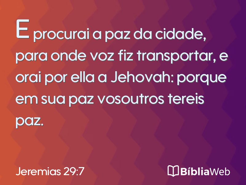 Jeremias 29:7 em imagem para compartilhar