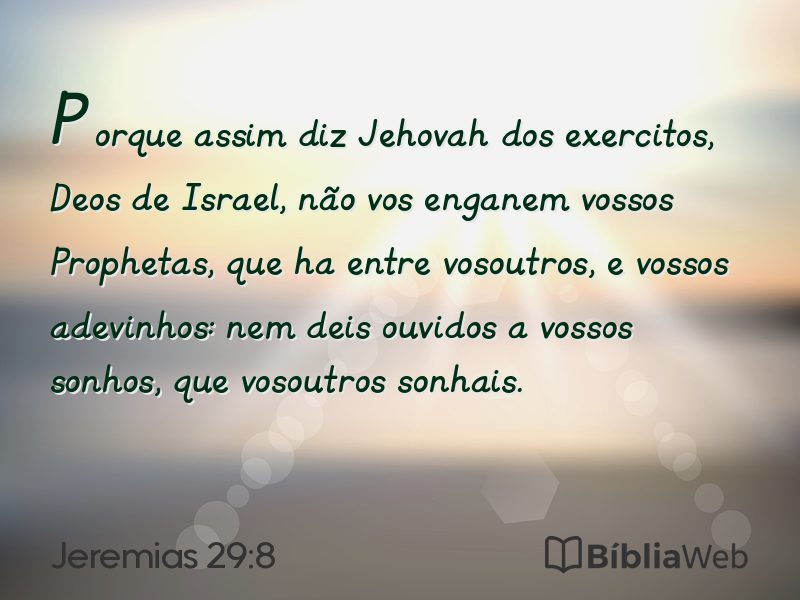Jeremias 29:8 em imagem para compartilhar