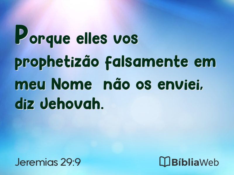 Jeremias 29:9 em imagem para compartilhar