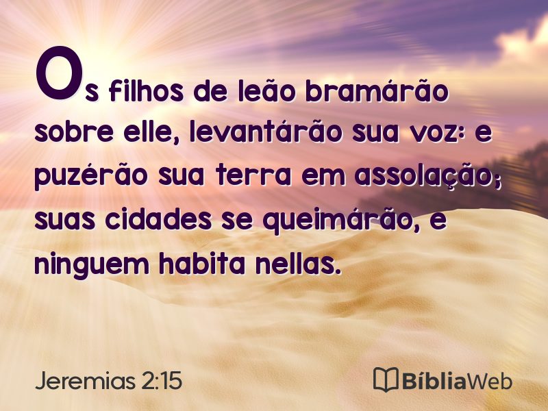 Jeremias 2:15 em imagem para compartilhar